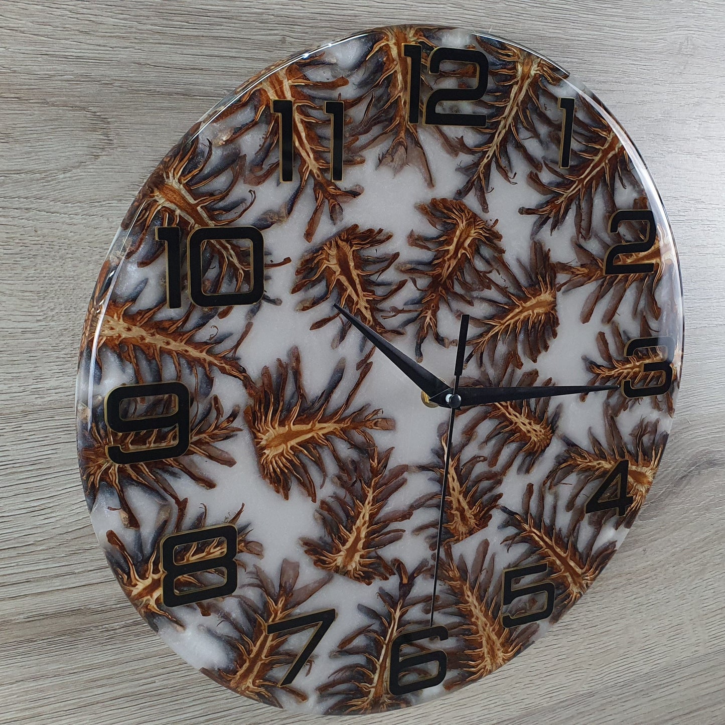 Unique Epoxy Resin and Pine Cone Clock – Handmade with Natural Element